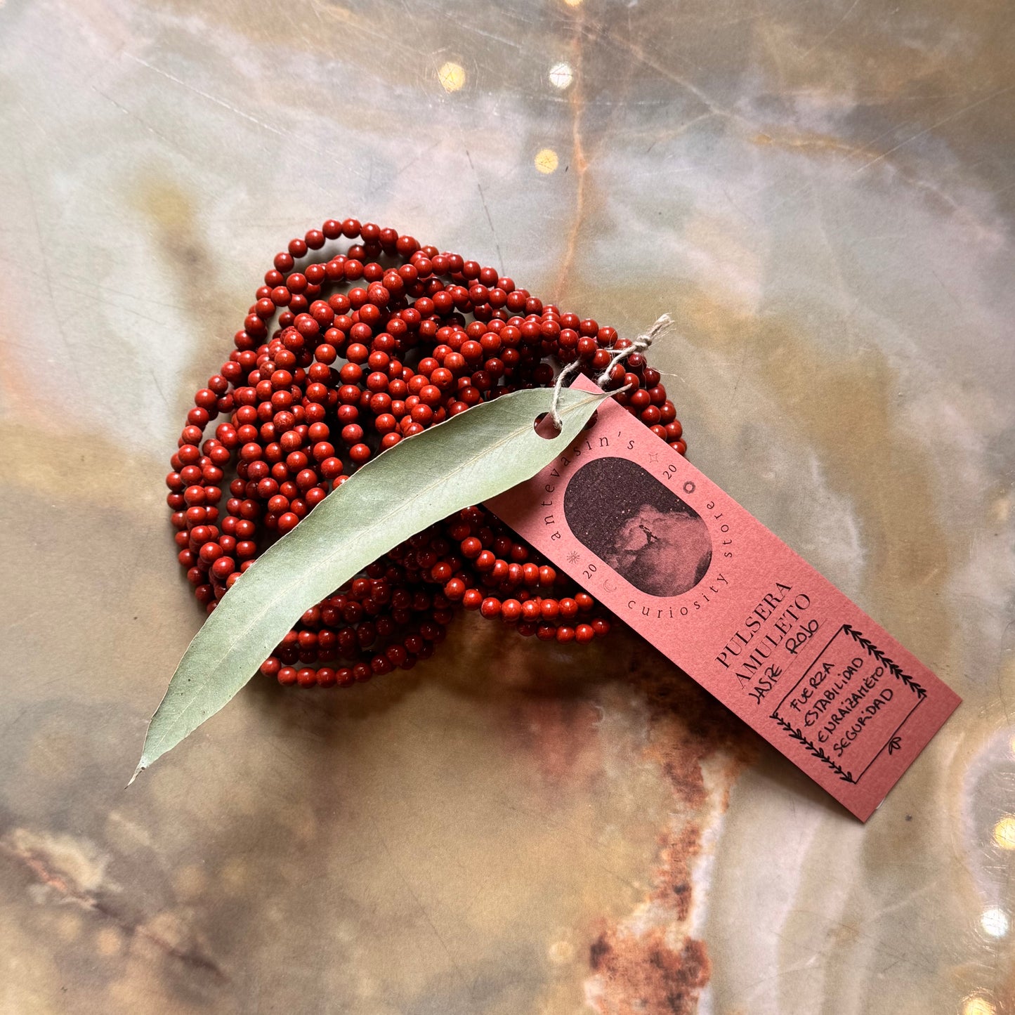 Pulsera jaspe rojo 4mm