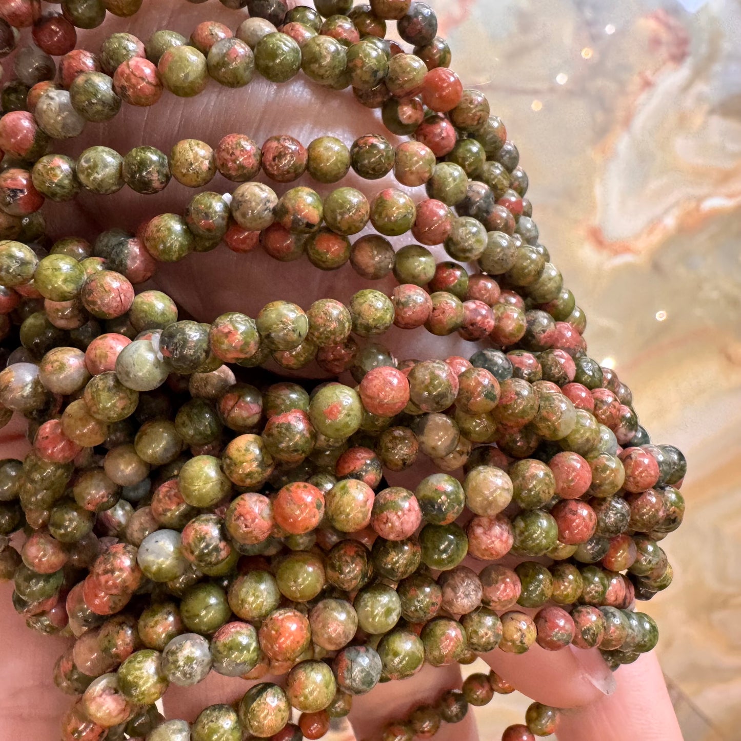 Pulsera cuentas Jaspe unakita