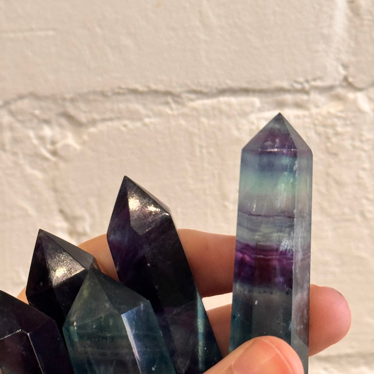 Puntas de fluorita oscura (50gr-70gr)