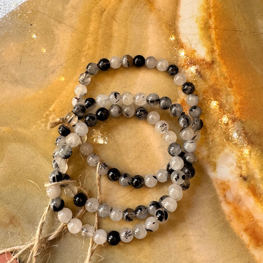 Pulsera Cuarzo Turmalina 6 mm