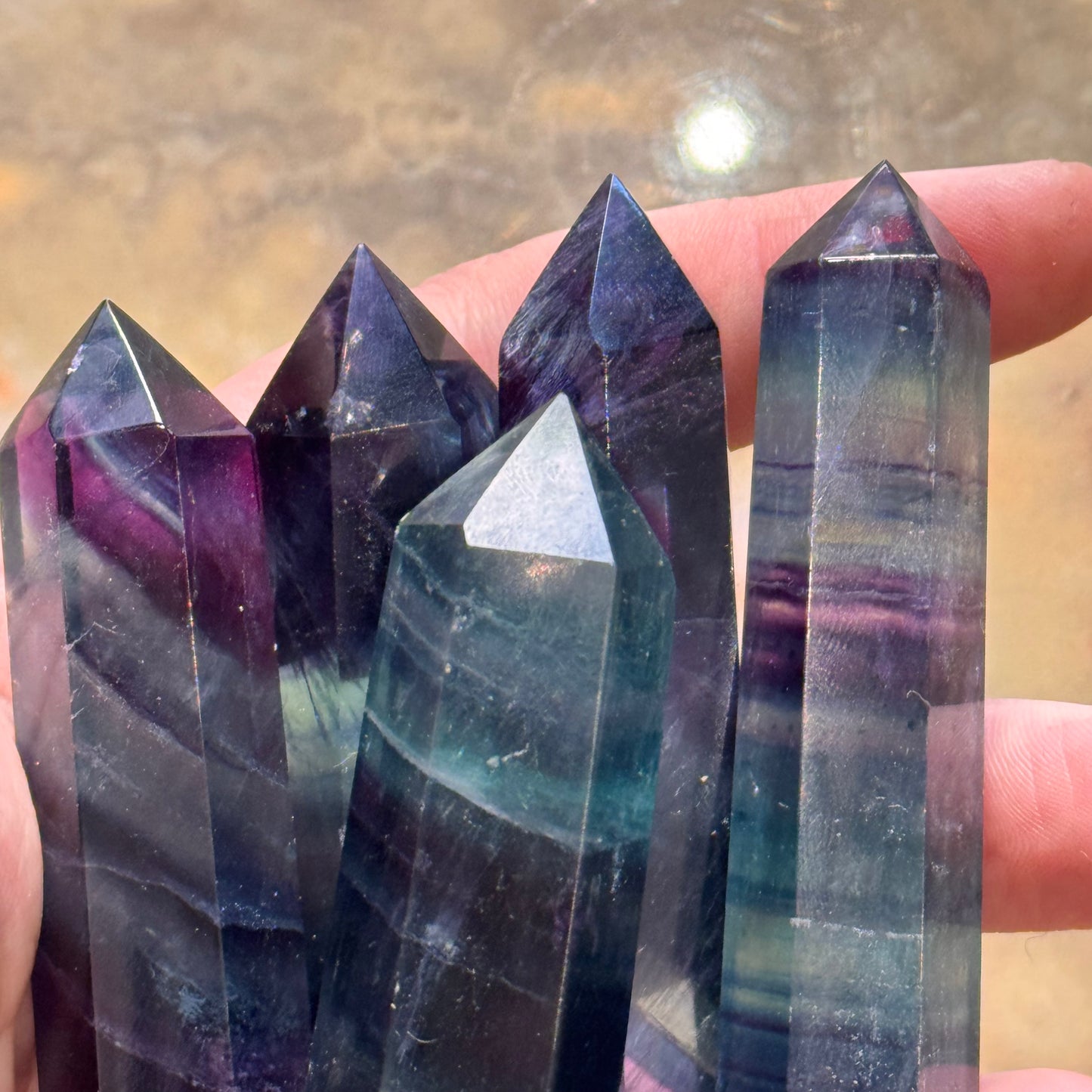 Puntas de fluorita oscura (50gr-70gr)