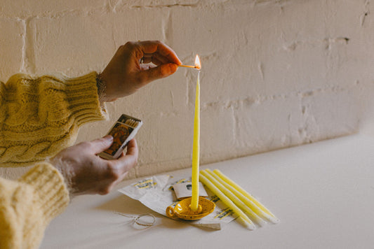 Vela ritual amarilla MIMOSA  larga fina