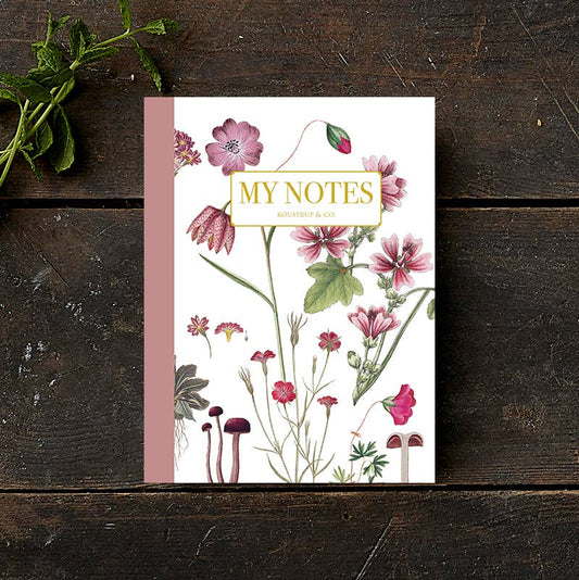Libreto de notas con estampado floral en forma de rosa, fabricado en Dinamarca
