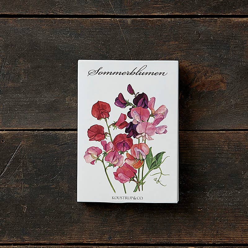 Set de tarjetas Flores de verano - 8 tarjetas con sobres (alemán)