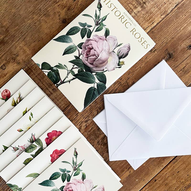 Carpeta de tarjetas Rosas Históricas 8 tarjetas con 8 sobres