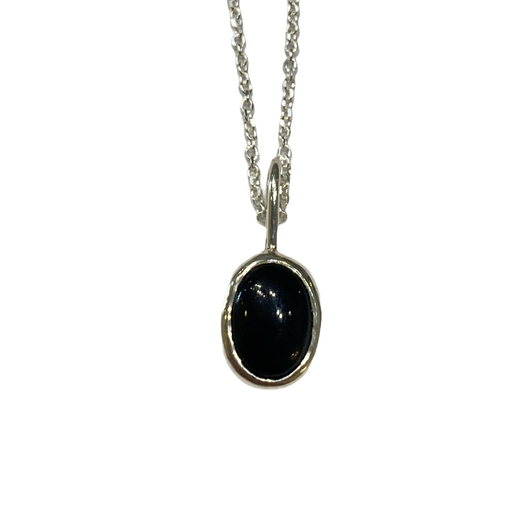 Colgante ónix plata sencillo