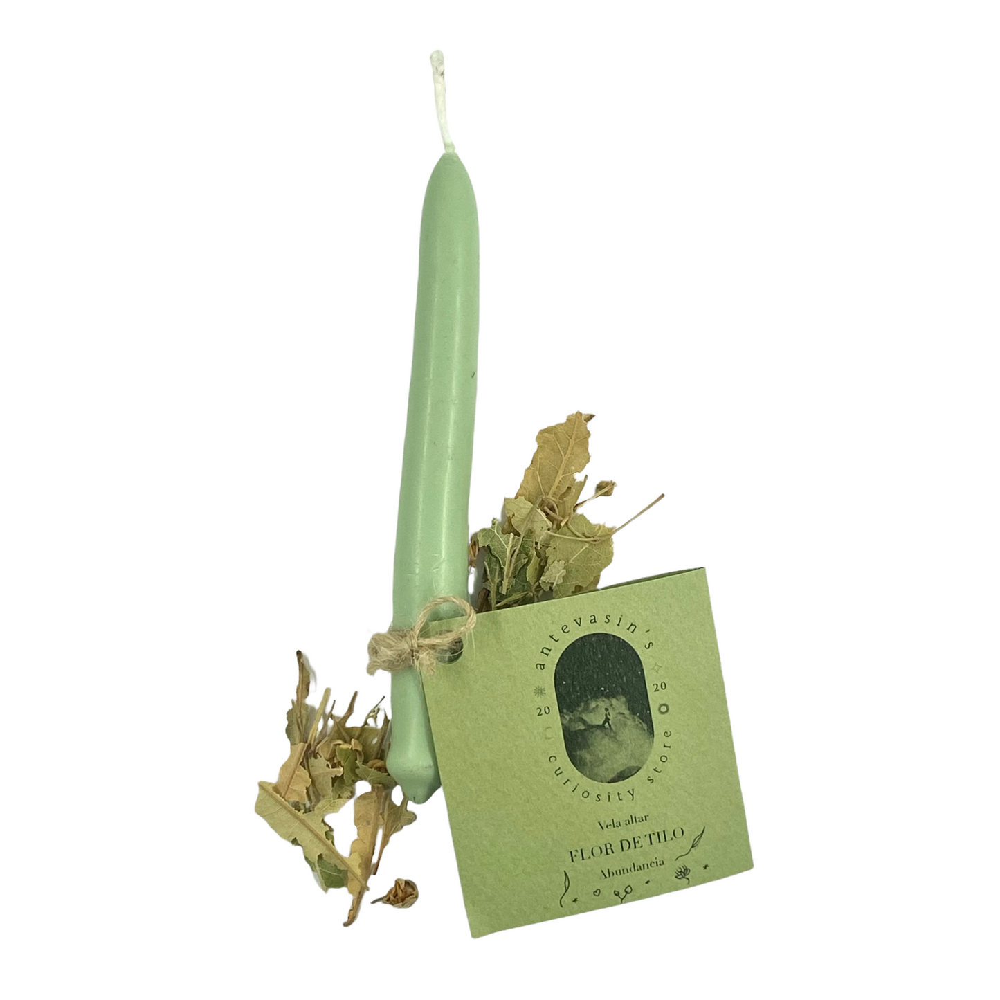 Vela ritual verde claro TILO (abundancia)  15gr x 13cm