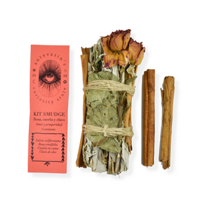 Kit smudge Rosa, canela y clavo -AMOR Y PROSPERIDAD-