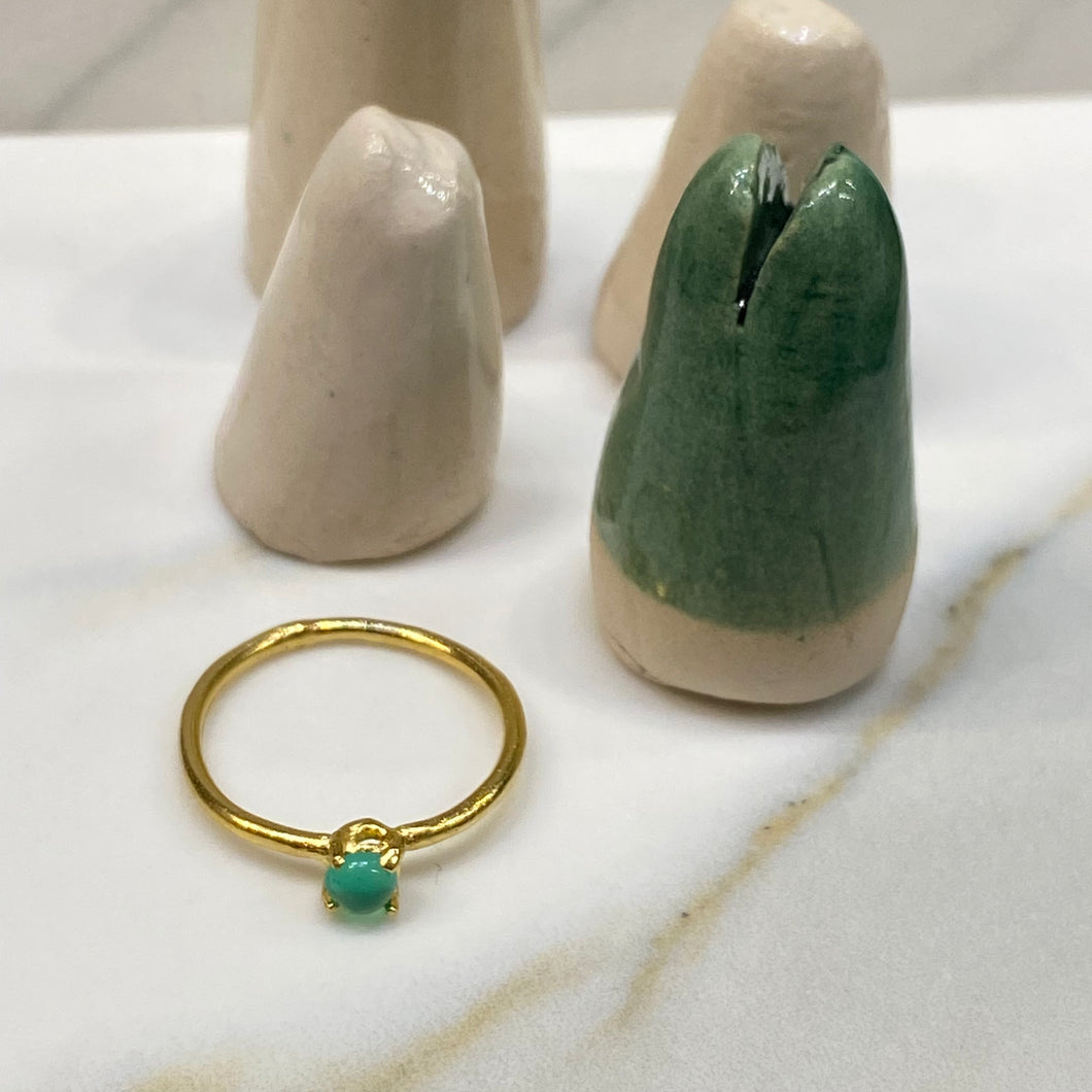 Anillo Crisoprasa  Oro