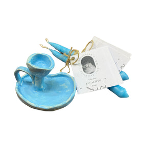Candelabro mini azul claro